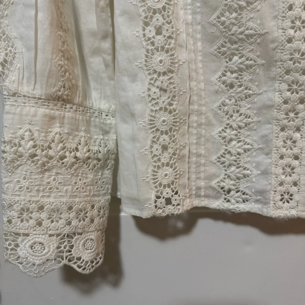 NWT Sezane Chemise Ryu Ecru Blouse Top Size 6 - Picture 3 of 11